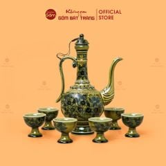 Bộ Bình Rượu Vẽ Tay Hoa Mai